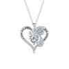 Collar de Rosa Popular Europeo y Americano con Forma de Corazón y Letra Grabada, Cadena para Clavícula con Colgante de Piedra de Nacimiento de Doce Meses con Forma de Corazón de Gama Alta de Nicho