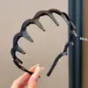 Diadema Ondulada Marrón para Mujer, Uso Diario, Antideslizante, con Dientes, para Lavarse la Cara, Accesorio para el Cabello