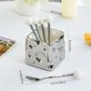 Tenedor de fruta apto para el hogar, postre, pastel, tenedor pequeño, recipiente de almacenamiento, seguridad para niños, letrero de fruta de acero inoxidable de alto sentido