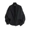 Chaqueta Casual Nueva para Hombre 2026, Chaqueta Piloto Coach de Moda Tendencia, Chaqueta Plisada de Corte Holgado Talla Grande para Hombre