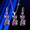 Brillante Exquisito Lujo Fresco Nuevo Creativo Personalizado Colgante de Gato Collar Pendientes Moda Versátil Regalo Conmemorativo