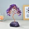 Árbol de Cristal Piedra de Cristal Rosa Piedra Cristal Árbol de la Riqueza Adornos de Árbol de Cristal de Cobre Tejido a Mano Árbol de la Riqueza de Citrino Árbol de Cristal