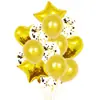 Set de globos de oro rosa con lentejuelas nacaradas de aluminio de 18 pulgadas de 14 piezas para decoración de fiesta de bebé y diseño festivo