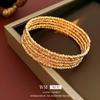 Pulsera Abierta Multicapa Galvanizada en Oro Real, Pulsera de Estilo Frío con Forma de Plata Rota Artificial, Femenina, Ligera y Lujosa, Fábrica de Joyería de Mano Hogar