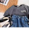 Camiseta de manga corta de algodón puro estilo antiguo para niños, nueva y atractiva camiseta de verano, estilo coreano que combina con todo, top de cuello redondo para niños de talla pequeña y mediana