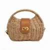 Bolso bandolera de moda nuevo para mujer, bolso de mano de nicho, bolso de playa para vacaciones, bolso de paja tejido estilo coreano