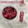 Arte de uñas Año Nuevo rojo brillo lentejuelas colección de materiales Libro rojo amor uñas mixtas uso decoraciones de uñas