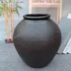 Jarrón de Cerámica Estilo Wabi-Sabi Retro Americano, Jarrón de Cerámica Rústica para Flores Secas, Adorno Vintage Inspirado en Zen Hecho a Mano para Exhibir en una Repisa