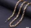 Venda internacional de correntes de aço de titânio, colar masculino, corrente imperial bizantina, banhado a ouro 18K, fabricantes em estoque no atacado