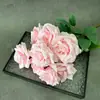 Flores Artificiales con 9 Cabezas de Rosa en Forma de Diamante, Adecuadas para Decoraciones de Hotel y Restaurante, Arreglos de Pasillo, Montajes de Boda y Decoraciones de Escenario