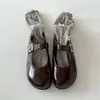 Promoção Imperdível Sapatos Femininos de Verão 2026 Novos Sapatos Single Retro Francês Bico Redondo Baixo com Salto Interno Sapatos Mary Jane Planos