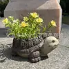 Estátua de Vaso de Flores de Ouriço, Sapo e Tartaruga Animal de Resina Personalizado Vaso de Flores Suculentas Jardim Decorativo Pátio