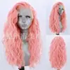 Peruca comércio exterior europeia e americana feminina multicolorida seda de alta temperatura fibra química cabelo frontal renda peruca peruca cabelo ondulado cacheado