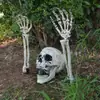 Decoración universal de calavera de plástico brillante para Halloween y Navidad, accesorios de arreglo de escena para una atmósfera de terror
