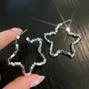 Pendientes de Estrella de Cinco Puntas Brillantes de Lujo para Mujer, Pendientes de Estrella Estilo Metálico Fresco, Pendientes Estilo Sexy