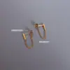 Brincos de corrente longa com borla para relógio de vento frio transfronteiriço joias de aço titânio ouro 18k mulheres