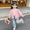Chaqueta de Lunares con Gato Estilo Coreano para Niñas Estilo Primavera/Otoño 2026 Nueva Moda Infantil Chaqueta Elegante para Niña Top