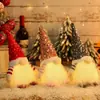 Decoración Navideña de Liquen Lentejuelas Navideñas Muñeco Rudolph con Luces Muñeco Navideño Luminoso sin Rostro Adornos Tela