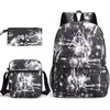 Harry potter harry potter Mochila con Estampado Mochila Escolar para Estudiante Bolso de Hombro Pequeño Estuche para Lápices Set de Tres Piezas