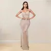 C7153 Transfronterizo Aliexpress Amazon Moda Europea y Americana Vestido Ajustado sin Mangas con Tira de Pedrería para Mujer