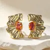 Pendientes grandes irregulares de moda exagerada estilo europeo y americano para mujer, de nicho y elegantes, con un toque de lujo ligero y de alta gama