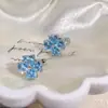 Brilhantes Brincos de Alfinete Reto Trevo de Quatro Folhas Tipo D Aço Titânio 316 Personalidade Versátil Argola para Cartilagem da Orelha com Zircônia Brincos Cuff para Mulheres