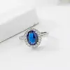 Anel Rosa Turmalina Simulado Feminino Ao Vivo Novo Elegante Anel de Diamante Colorido Anel de Diamante Zircônia Oval