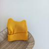 Gorro de lana tejido con orejas para bebés, popular en Corea del Sur, para hombres y mujeres, de color caramelo, cálido y combinable.