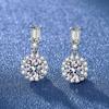 Aretes de diamantes de simulación de transmisión en vivo para mujer, amor ins, aguja de plata esterlina S925, micro incrustación de seis garras, aretes de diamantes de alto carbono