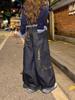 Pantalones vaqueros estilo americano de estilo retro con múltiples bolsillos y estampado de leopardo, estilo cimitarra, holgados, de cintura media, para hombre y mujer.