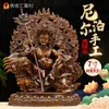 Buda Yuan Hui Nepal Cobre Artesanal Esculpido Tesouro Rei Celestial Relevo Estátuas de Buda Ornamentos Domésticos Internos