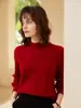 Nuevo Suéter 100% Cachemir Puro para Mujer Otoño/Invierno 2026, Cuello Alto Medio, Patrón de Diamantes, Corte Ajustado, Capa Base de Punto
