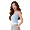 Coletes Esportivos Acolchoados Falsos de Duas Peças em Cores Contrastantes, Suéter de Malha com Alça, Uma Tasse, Lingerie, Roupa de Yoga, Top Respirável para Fitness