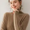 Suéter de Cachemira Sin Costuras y Amigable con la Piel con Cuello Alto Apilado, Suéter Pulóver Ajustado para Mujer, Cálido Suéter de Punto Interior para Otoño e Invierno