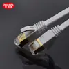 Cabo Ethernet Plano Categoria 7 Cat7 10Gbps Cobre Puro Par Trançado Blindado Cabo Plano 0,5 - 30m Banda Larga Atacado