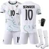 Traje Blanco de Secado Rápido No 25-26. 7 Ronaldo 10B Jersey de Asiento 8B Fe Portugal Visitante No. 21 Uniforme de Fútbol Rota