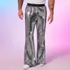 Transfronterizo 2025 Comercio Exterior Verano Nuevo Estilo Europeo y Americano Pantalones de Lentejuelas Plateados Acampanados Performance de Escenario Pantalones Casuales