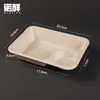 Caja de almuerzo desechable de pulpa de papel para fruta fresca y comida ligera, caja de ensalada integrada, caja de almuerzo con salsa, caja de dumplings de grado alimenticio