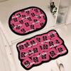 Alfombra Absorbente para Baño Terciopelo de Cristal Resistente a la Suciedad Alfombra para Entrada de Inodoro Gato Lindo Dibujo Animado Felpudo de Gato