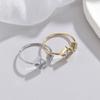 Explotaciones transfronterizas acero de titanio oro de 14K anillo simple de apertura de diamante ajustable anillo de moda INS OL temperamento venta al por mayor