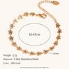Collar de Cadena Hecho a Mano con Flor de Goteo de Aceite Azul de Venta Caliente Transfronteriza Europea y Americana, Acero Inoxidable Chapado en Oro, Pulsera de Moda para Mujer