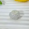 Nova camélia luminosa borda de pérola flor de argila macia bola de flor furo reto contas DIY corrente de celular acessórios de caneta com contas