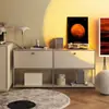 Combinação Modular de Aparadores Vintage, Gabinetes de TV em Aço Inoxidável, Gabinetes de Armazenamento Modernos Minimalistas Estilo Ins, Gabinetes de Armazenamento Doméstico