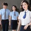 Camisas Profissionais para Mulheres, Manga Curta Verão Estilo Coreano, Cor Sólida Camisas de Trabalho em Grupo para Estudantes, Camisas Masculinas com Impressão de Logo Opcional