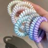 Anillo para el cabello con línea telefónica elegante de estilo coreano, cuerda para el cabello para mujer, cuerda para la cabeza de color gelatina transparente, banda de goma para mujer, pulsera para cola de caballo para el cabello para mujer