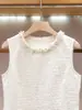 [En Stock] Vestido de Tweed sin Mangas con Perlas, Personalizable, Verano, Estilo Pequeña Fragancia, Ropa Fina para Mujer, Shenzhen Nanyou