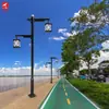 Novas Luzes de Jardim Estilo Chinês, Postes de Rua Solares para Exterior Estilo Antigo, Luzes Paisagísticas Personalizadas para Parques Residenciais e Trilhas Cênicas