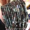 5*12mm jade natural del sur piedra shoushan cuentas de tubo de bambú cuentas sueltas bambú olivino materiales para accesorios de joyería DIY