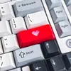 Teclado mecânico vermelho amor pixel coração tecla ESC tecla de direção teclas R1 transparente tecla enter tecla MAC