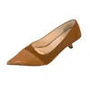 Zapatos de Salón de Punta Fina Estilo Francés 2026 Modelo Nuevo Zapatos sin Cordones para Mujer en Negro, Marrón Oscuro, Blanco Roto y Otros Colores
